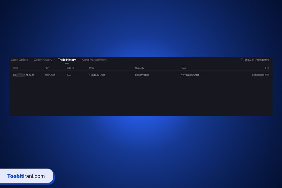 معاملات اسپات صرافی توبیت