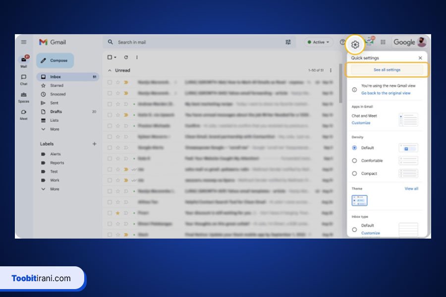راهنمای گامبهگام اضافه کردن Toobit به لیست سفید ایمیل