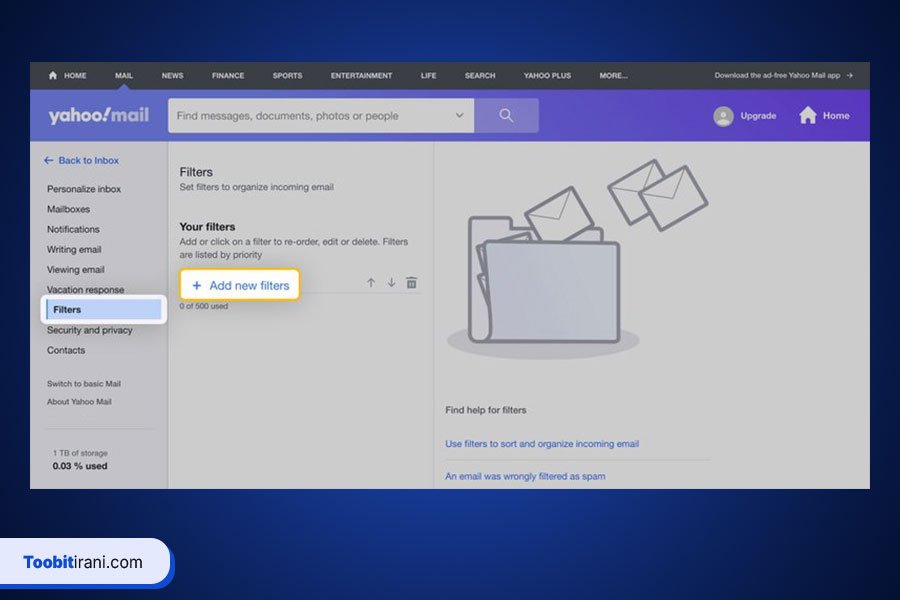 راهنمای گامبهگام اضافه کردن Toobit به لیست سفید ایمیل