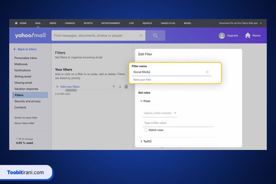 راهنمای گامبهگام اضافه کردن Toobit به لیست سفید ایمیل