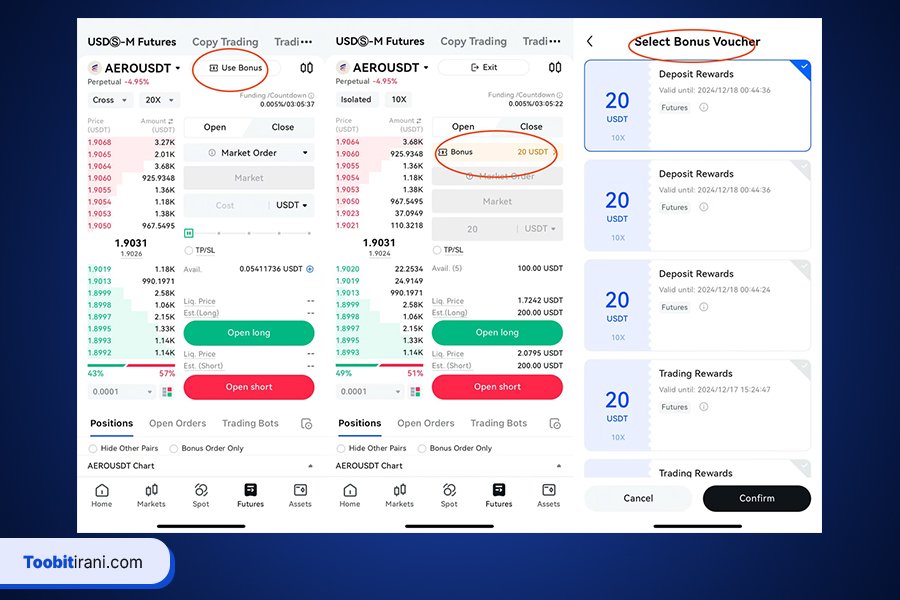 آموزش استفاده از بونوس فیوچرز توبیت